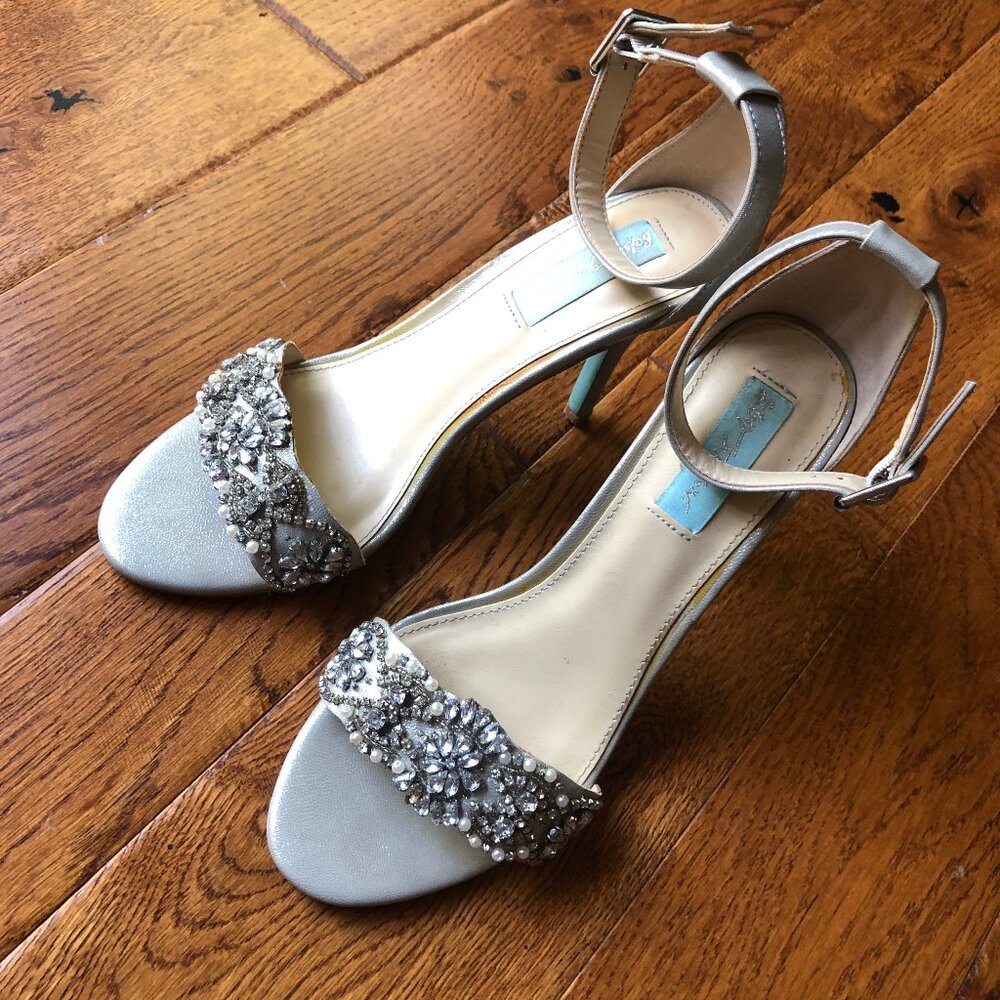 Blue by Betsey Johnson "Gina" Rhinestone Satin Heel